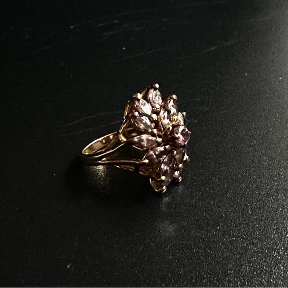 Vintage Pink Amethyst Crystal Ring - Picture 7 of 10